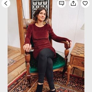 Una Pluma Red velvet dress M